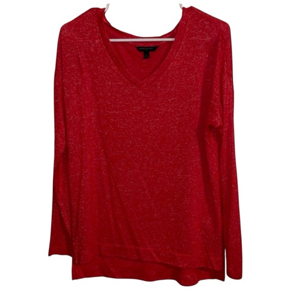 🌹Banana Republic Red V-Neck Women's Top - Picture 1 of 5